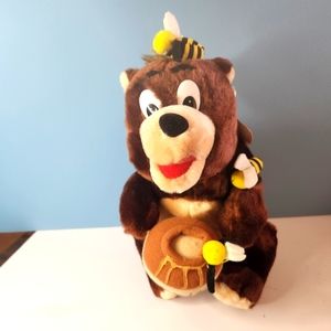 SHALOM TOY CO Plush Stuffed animal  Teddy Bear with honey pot and bees  …